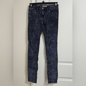 Free People Corduroy Skinny Pants Women's 26 (28x30.5) Blue Boho Low-Rise EUC
